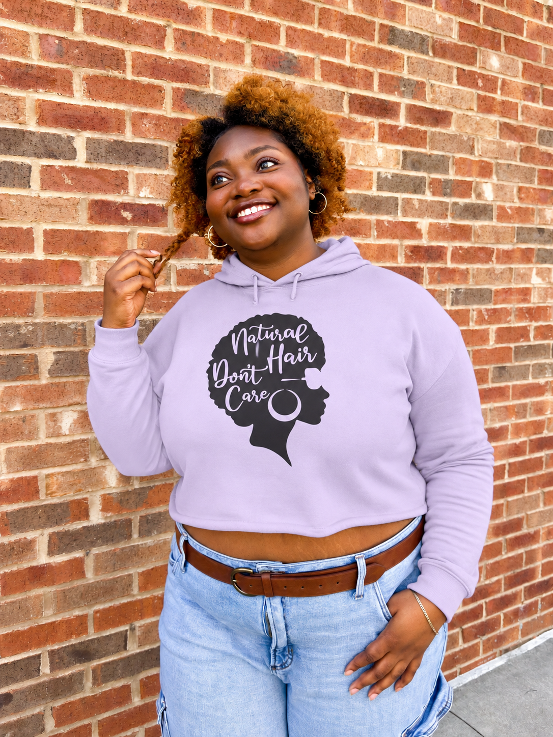 Natural Hair Don't Care Cropped Hoodie
