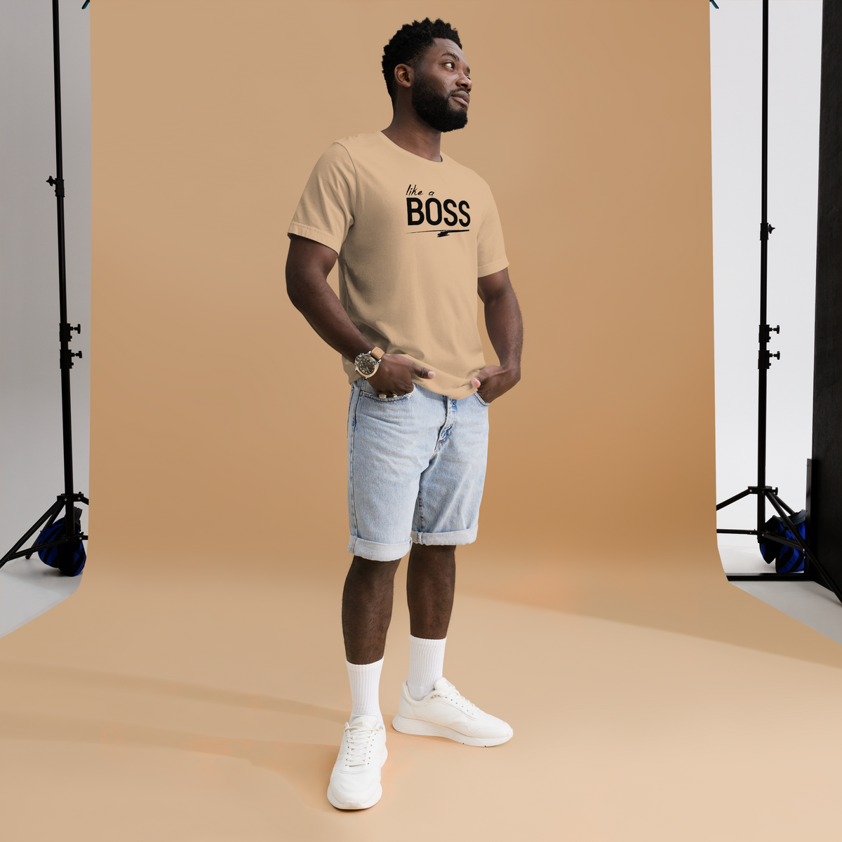like a BOSS Black Text Men's Graphic Tee | Motivational Streetwear Shirt