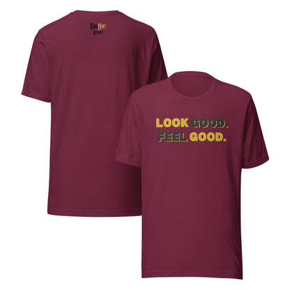 Look Good. Feel Good. Block Short sleeved T-Shirt in maroon