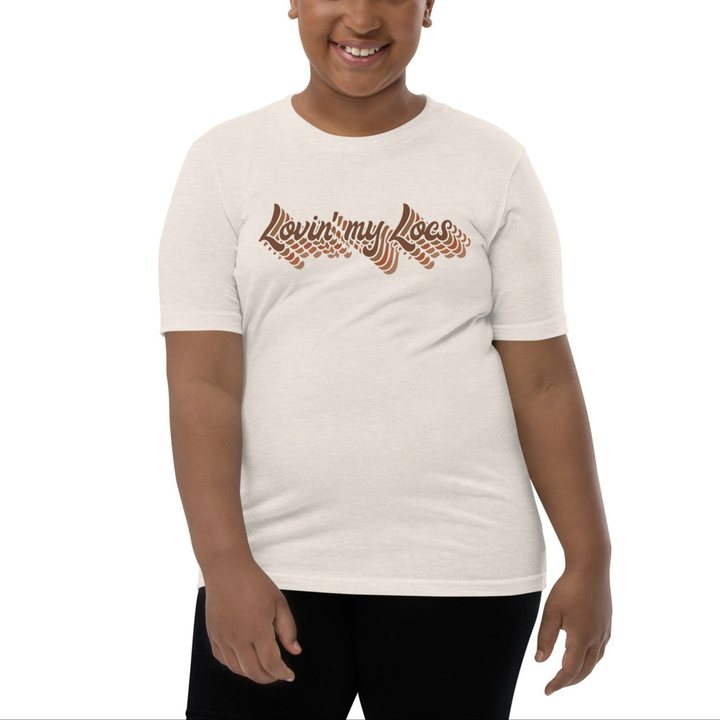 Lovin' my Locs short sleeved girls t-shirt in heather dust