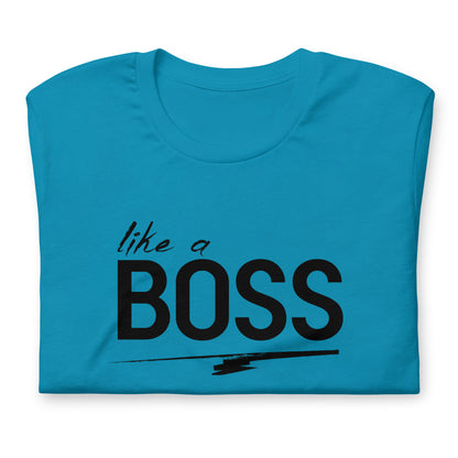 like a BOSS Black Text Plus Size Men's Graphic Tee | Motivational Streetwear Shirt