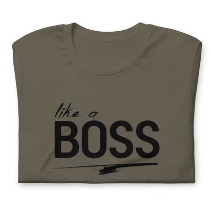 like a BOSS Black Text Plus Size Men's Graphic Tee | Motivational Streetwear Shirt