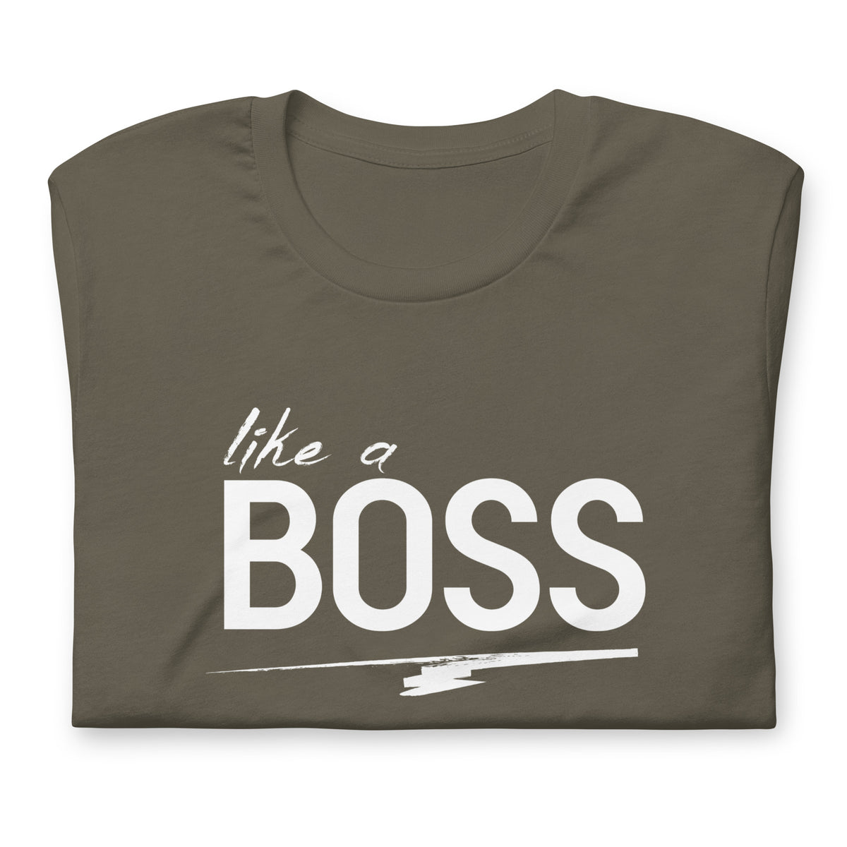 like a BOSS White Text Men's Graphic Tee | Motivational Streetwear Shirt