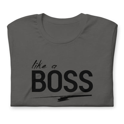 like a BOSS Black Text Plus Size Men's Graphic Tee | Motivational Streetwear Shirt