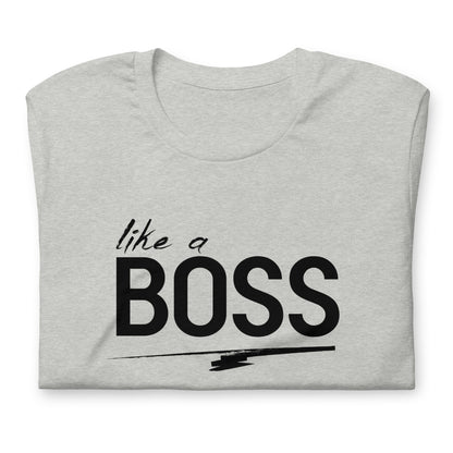 like a BOSS Black Text Plus Size Men's Graphic Tee | Motivational Streetwear Shirt