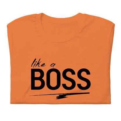 like a BOSS Black Text Men's Graphic Tee | Motivational Streetwear Shirt