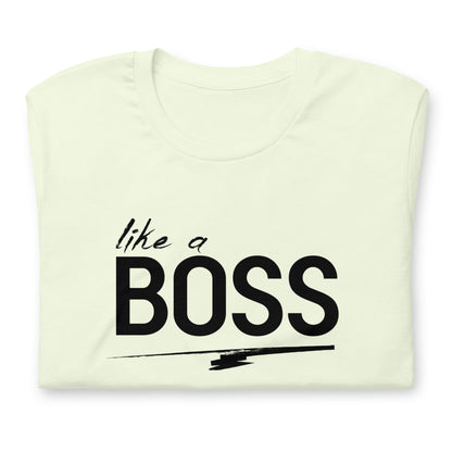 like a BOSS Black Text Plus Size Men's Graphic Tee | Motivational Streetwear Shirt