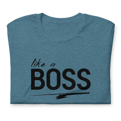 like a BOSS Black Text Plus Size Men's Graphic Tee | Motivational Streetwear Shirt