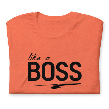 like a BOSS Black Text Plus Size Men's Graphic Tee | Motivational Streetwear Shirt