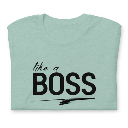 like a BOSS Black Text Plus Size Men's Graphic Tee | Motivational Streetwear Shirt