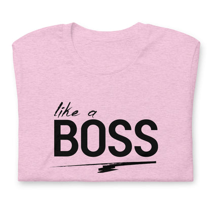 like a BOSS Black Text Plus Size Men's Graphic Tee | Motivational Streetwear Shirt