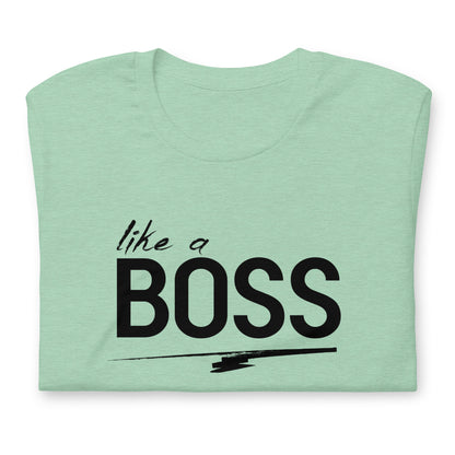 like a BOSS Black Text Plus Size Men's Graphic Tee | Motivational Streetwear Shirt