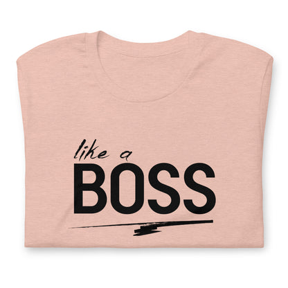 like a BOSS Black Text Men's Graphic Tee | Motivational Streetwear Shirt
