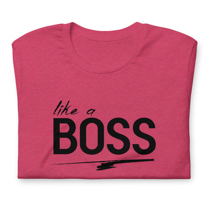 like a BOSS Black Text Plus Size Men's Graphic Tee | Motivational Streetwear Shirt