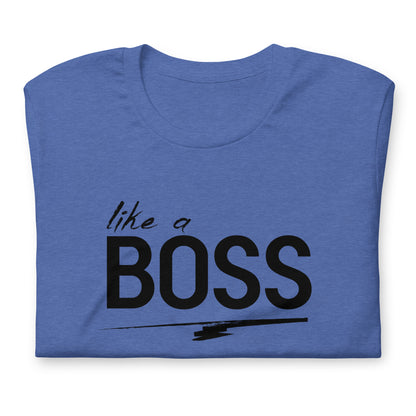 like a BOSS Black Text Plus Size Men's Graphic Tee | Motivational Streetwear Shirt
