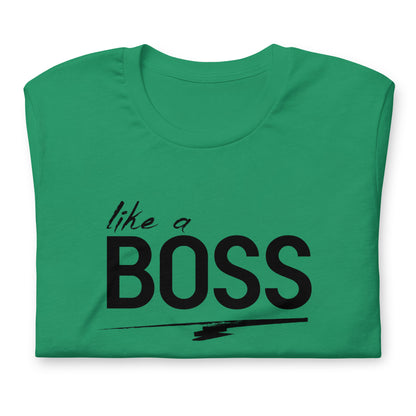 like a BOSS Black Text Plus Size Men's Graphic Tee | Motivational Streetwear Shirt