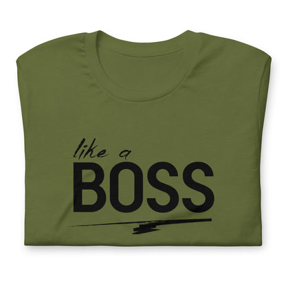 like a BOSS Black Text Plus Size Men's Graphic Tee | Motivational Streetwear Shirt