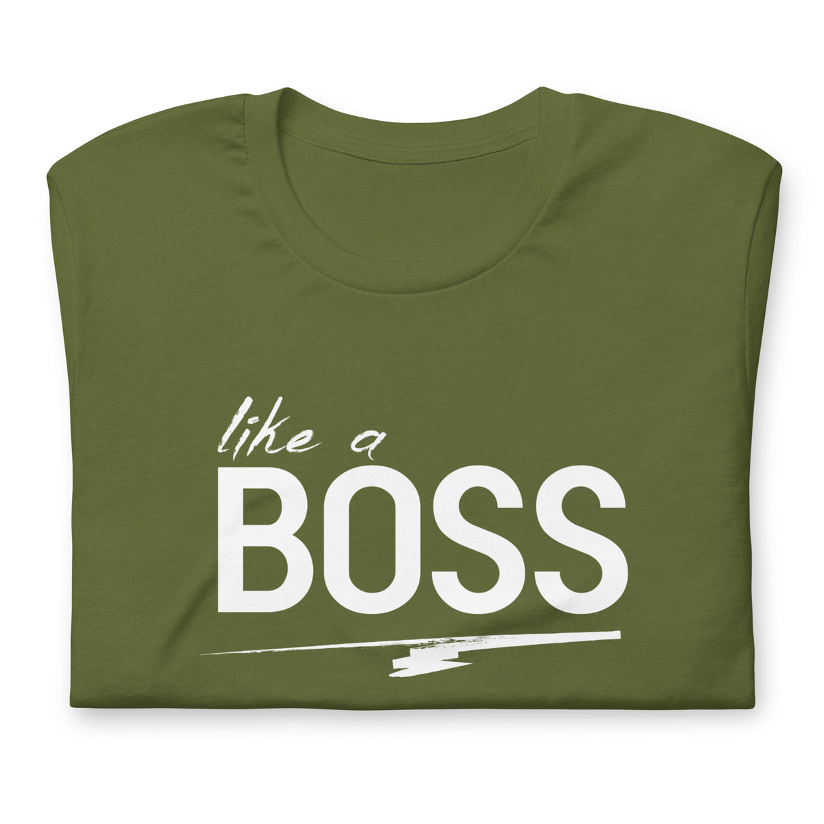 like a BOSS White Text Men's Graphic Tee | Motivational Streetwear Shirt