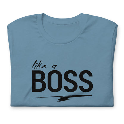 like a BOSS Black Text Men's Graphic Tee | Motivational Streetwear Shirt
