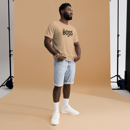 like a BOSS Black Text Men's Graphic Tee | Motivational Streetwear Shirt
