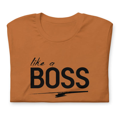 like a BOSS Black Text Men's Graphic Tee | Motivational Streetwear Shirt
