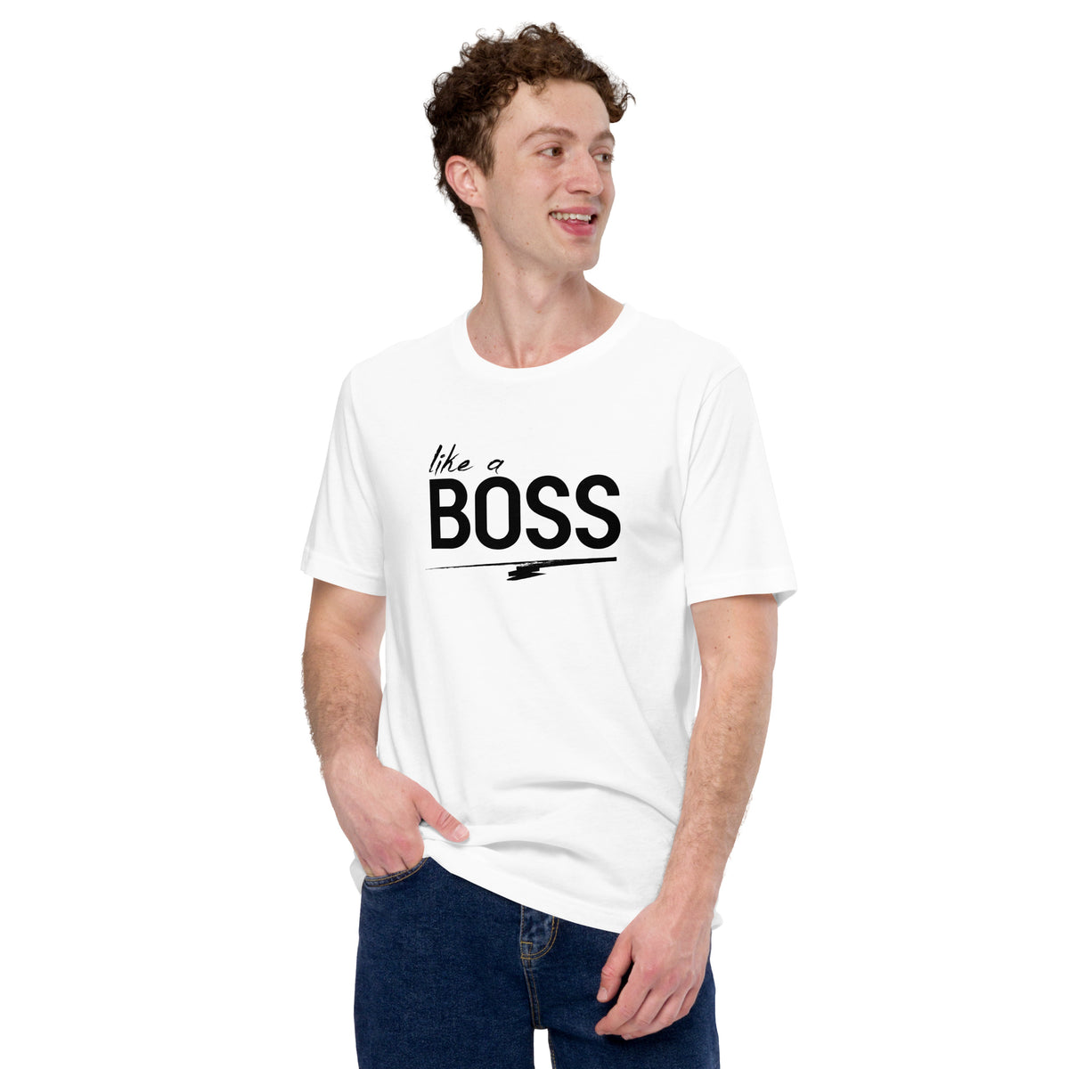 like a BOSS Black Text Men's Graphic Tee | Motivational Streetwear Shirt
