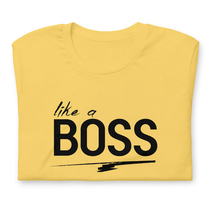 like a BOSS Black Text Plus Size Men's Graphic Tee | Motivational Streetwear Shirt